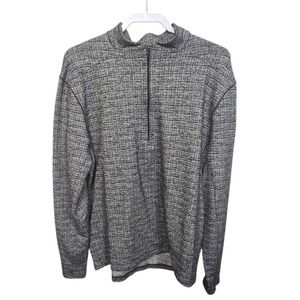 Lululemon Surge Warm Half Zip Pullover Mens XL Black Gray Heathered Long Sleeve